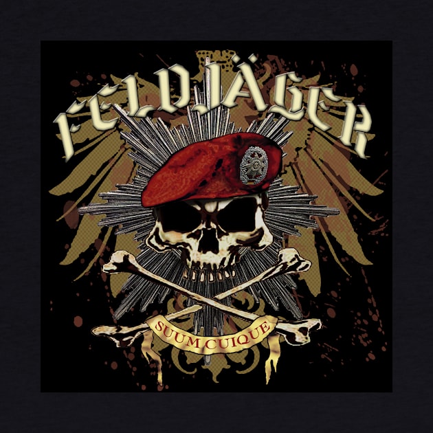 Feldjager Skull w/ Prussian Star by Hellacious Designs